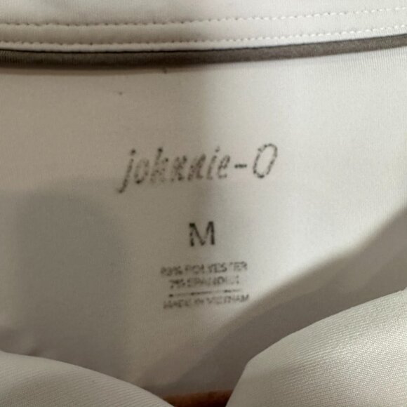 Johnnie-O Polo Shirt Mens Birdie Medium White Golf UPF 50 Performance Stretch UK - Picture 4 of 9